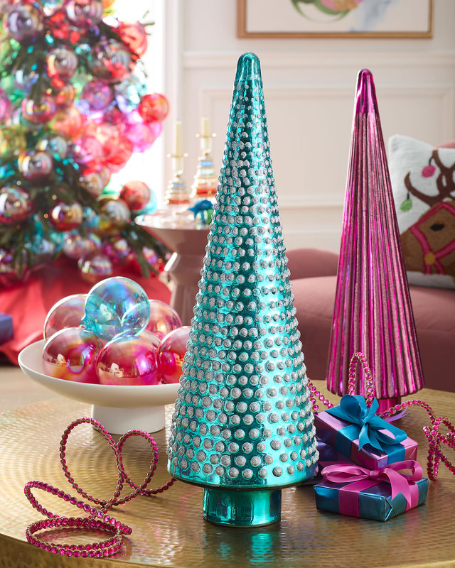 29" Shiny Teal Glitter Christmas Tree
